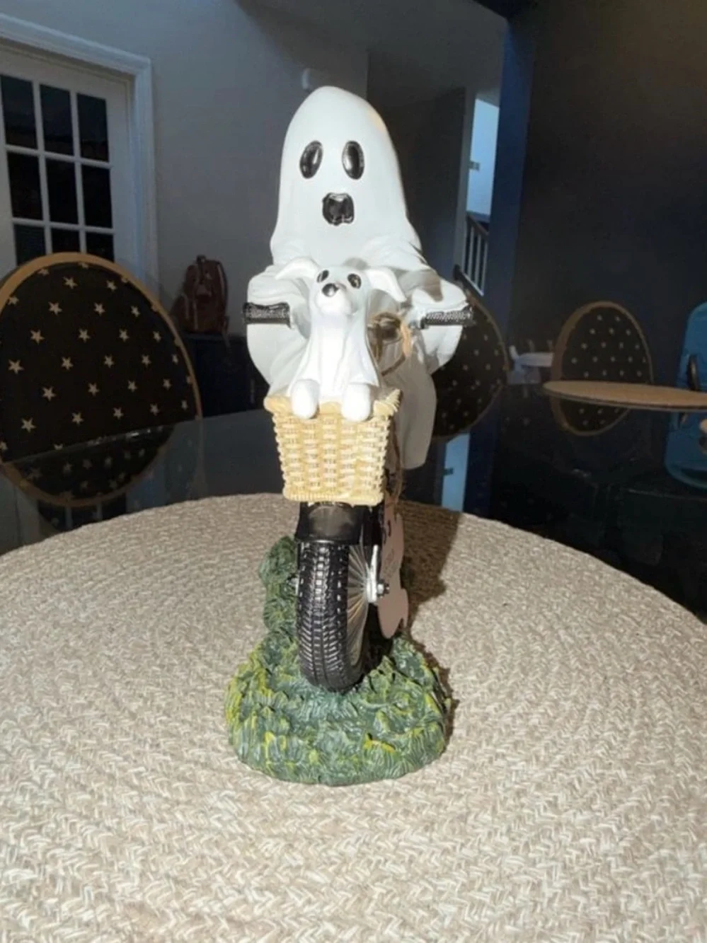 Goblin & Ghoul White Ghosts on Bicycle Decorative Accent